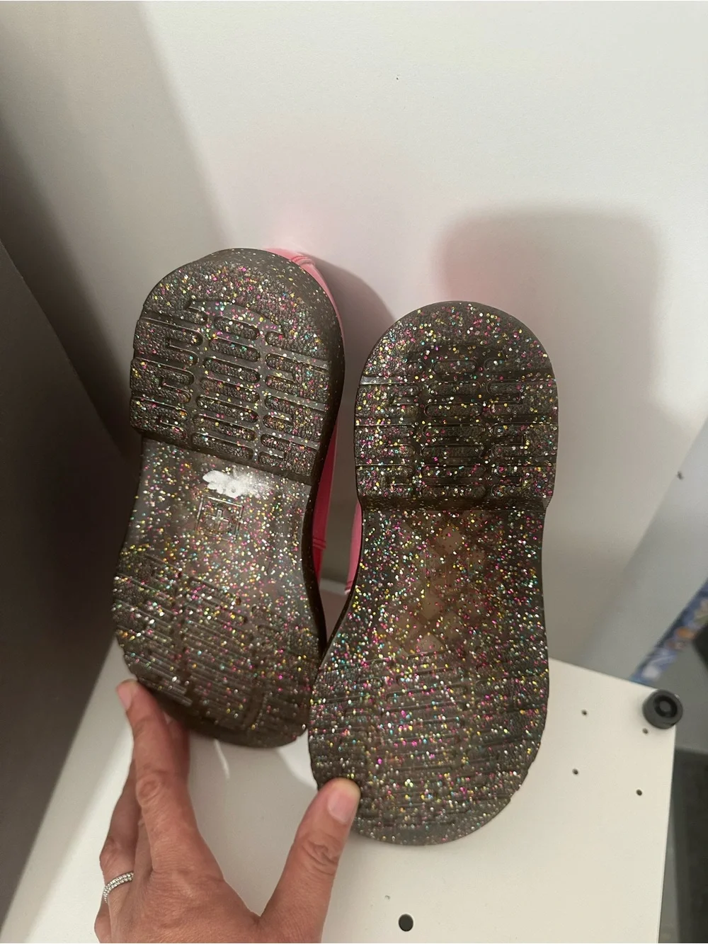 Dr. Martens Pink and Red Heart Mary Jane Kids Shoes